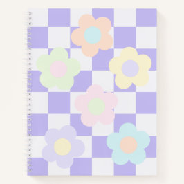 Niedliche Lila Karton- und Pastell-Blume Notizblock