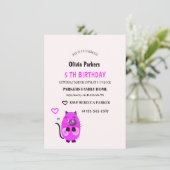 Niedliche lila Katze Einladung (Stehend Vorderseite)