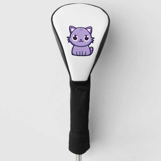 niedliche lila Katze Golf Headcover (Vorderseite)