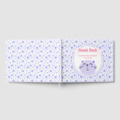 Niedliche Lila Katze | Lilac Hearts Baby Shower Gästebuch (Voll)