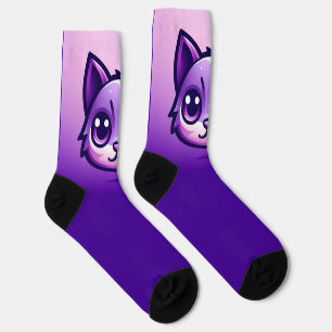 Niedliche Lila Katze Socken