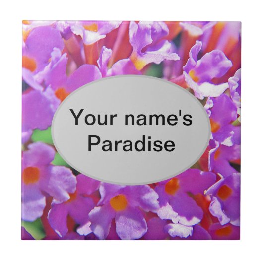 Niedliche Lila Kleine Blume Fliese (Vorderseite)