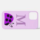Niedliche Lila Ladybug Personalisiert Case-Mate iPhone Hülle (Rückseite (Horizontal))