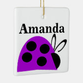 Niedliche Lila Ladybug Personalisiert Keramikornament (Rechts)