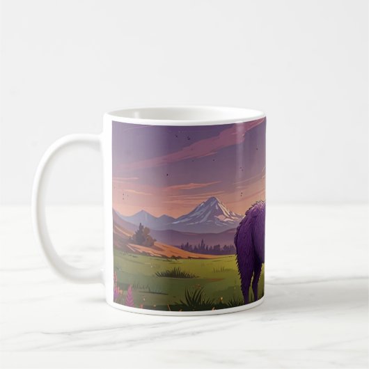 niedliche lila Lama-Babykaffee-Tasse Kaffeetasse (Links)