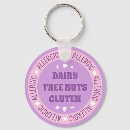Niedliche Lila Lebensmittelallergie für Mädchen Schlüsselanhänger (Vorderseite)