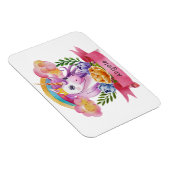 Niedliche Lila Mädchen Unicorn Rainbow Individuell Magnet (Rechte Seite)