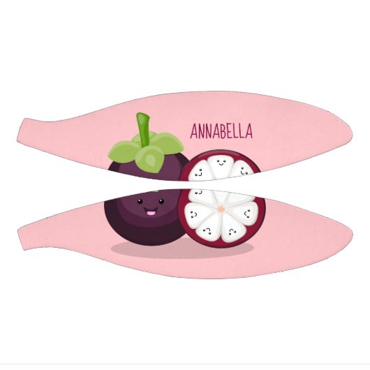 Niedliche lila Mangostanfrucht Cartoon Abbildung Mini Basketball (Panele)