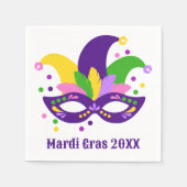 Niedliche Lila Mardi Gras Mask Serviette (Vorderseite)