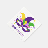 Niedliche Lila Mardi Gras Mask Serviette (Ecke)