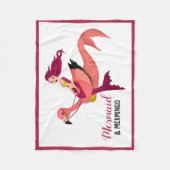 Niedliche Lila Meerjungfrau und Flamingo Giro Best Fleecedecke (Vorderseite)