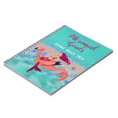 Niedliche Lila Meerjungfrau und Rosa Mermingo Girl Notizblock (Linke Seite)