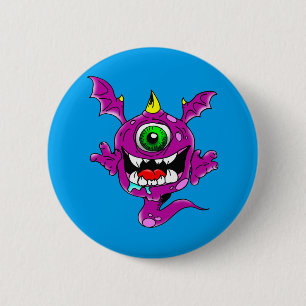 Niedliche Lila Menschen essen Monster Button