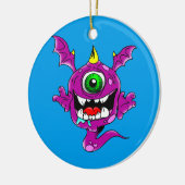 Niedliche Lila Menschen essen Monster Keramikornament (Links)