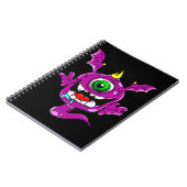 Niedliche Lila Menschen essen Monster Notizblock (Linke Seite)