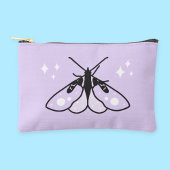 Niedliche Lila Moth Zipper Pouch Zubehörtasche