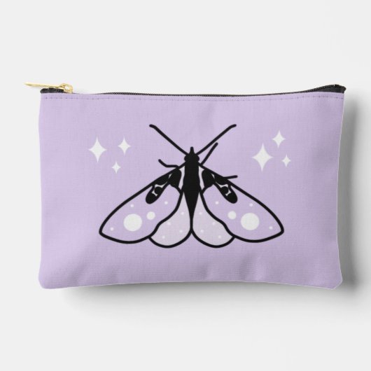 Niedliche Lila Moth Zipper Pouch Zubehörtasche (Vorderseite)