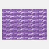 Niedliche Lila Namenskollage für den Geburtstag Geschenkpapier Set (Vorderseite 2)