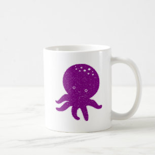 Niedliche Lila Oktopus Alte Printwerbung Kaffeetasse