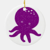 Niedliche Lila Oktopus Alte Printwerbung Keramik Ornament (Hinten)