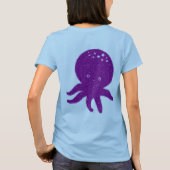 Niedliche Lila Oktopus Alte Printwerbung T-Shirt (Rückseite)