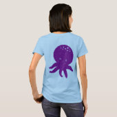 Niedliche Lila Oktopus Alte Printwerbung T-Shirt (Schwarz voll)