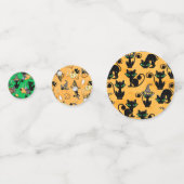 NIEDLICHE LILA ORANGE HALLOWEEN KATZEN PUMPKINS KONFETTI (Rückseiten)