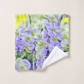 Niedliche lila Orchideen Blume Aquarell Badhandtuch Set (Waschlappen)