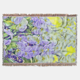 Niedliche lila Orchideen Blume Aquarell Decke