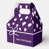 Niedliche Lila Party-Ballons und Ribbons nach Maß Geschenkschachtel (Rückseite)