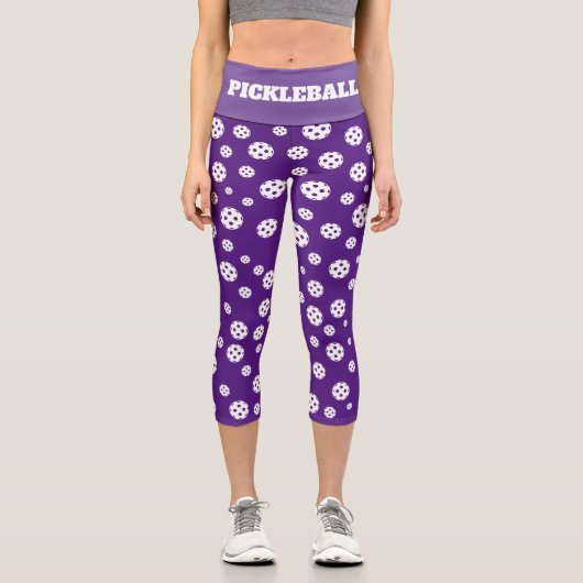 Niedliche lila pickleball High-Tailsport Leggings (Vorderseite)