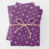 Niedliche Lila Polka Dots Modernes & elegantes Wei Geschenkpapier Set (Beispiel)
