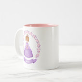 Niedliche Lila Prinzessin Personalisiert Zweifarbige Tasse (Vorderseite Links)