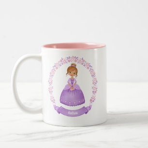 Niedliche Lila Prinzessin Personalisiert Zweifarbige Tasse