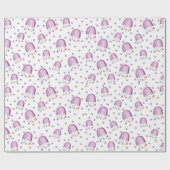 Niedliche Lila Rainbow Baby Dusche Geschenkpapier (Flach)