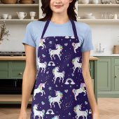 Niedliche Lila Rainbow-Hearts und -Stars einhorn Schürze