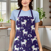 Niedliche Lila Rainbow-Hearts und -Stars einhorn Schürze