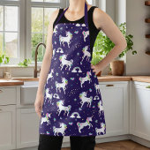 Niedliche Lila Rainbow-Hearts und -Stars einhorn Schürze