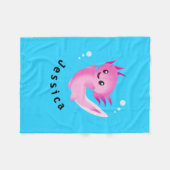 Niedliche Lila rosa Axolotl-Blase mit Namen Fleecedecke (Vorderseite (Horizontal))