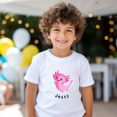Niedliche Lila rosa Axolotl-Blase mit Namen T-Shirt