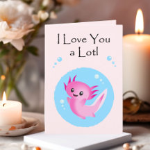 Niedliche Lila rosa Axolotl Liebe Sie Valentine