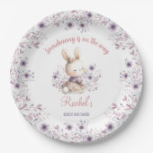 Niedliche Lila Rosa Bläserspülung Babydusche Pappteller (Vorderseite)