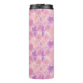 Niedliche Lila Rose Floral Custom Monogram Thermosbecher (Rückseite)