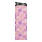 Niedliche Lila Rose Floral Custom Monogram Thermosbecher (Nach rechts gedreht)