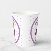 Niedliche lila Rübenanschauung Cartoon Pappbecher (Links)