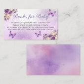 Niedliche Lila Schmetterlingsbücher für den Kleink Begleitkarte (Vorne/Hinten)