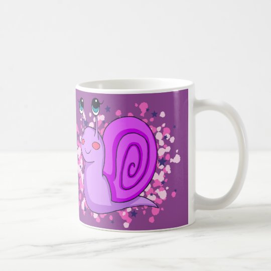 Niedliche lila Schnecke Kaffeetasse