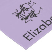 Niedliche Lila, schwarze Silhouette Kurzer Tischläufer (Ecke)