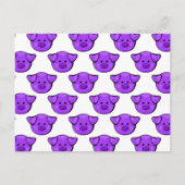 Niedliche Lila Schweine Postkarte (Vorderseite)