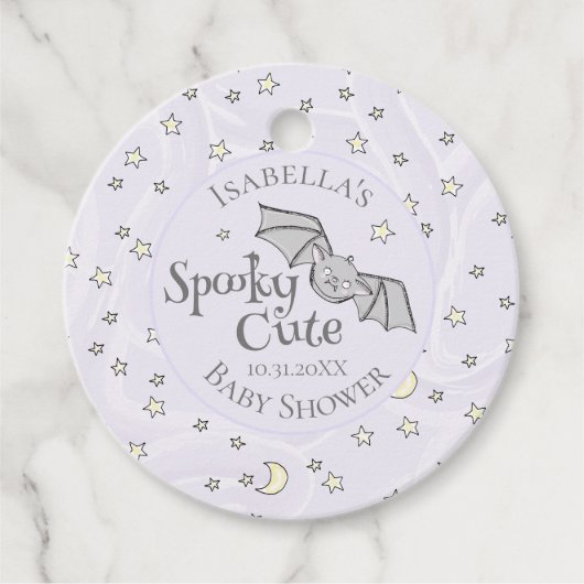 Niedliche Lila Spooky Niedliche Oktoberdusche Geschenkanhänger (Vorderseite)